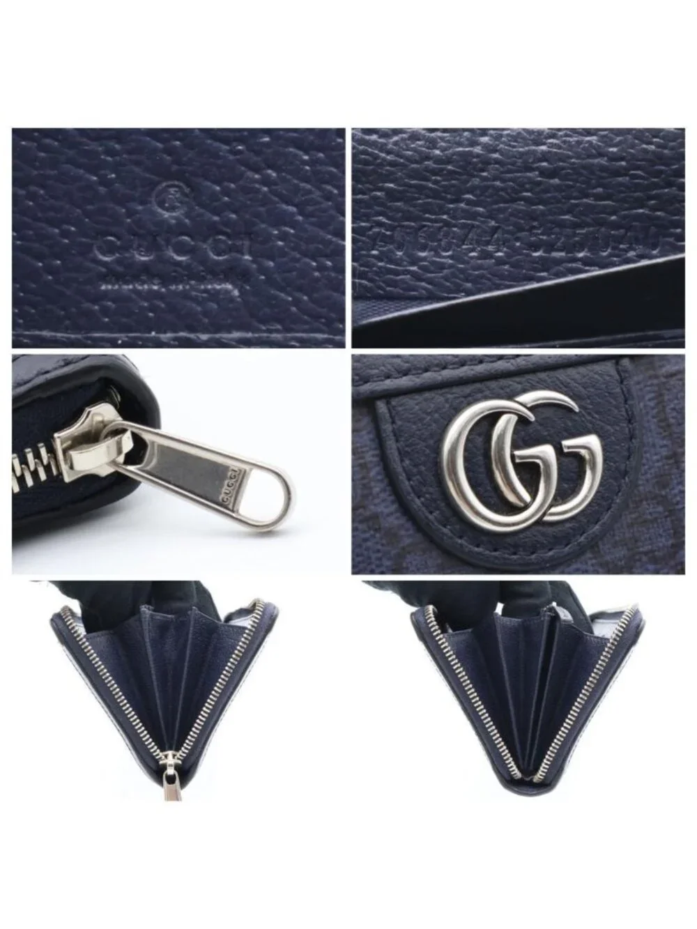 ★SOLD★ Gucci Ophidia Zip Around Wallet Navy - Picture 7 of 10